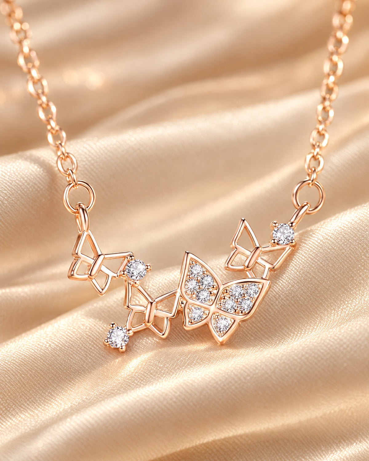 Fluttering Butterfly Necklace gift view - Glimvora