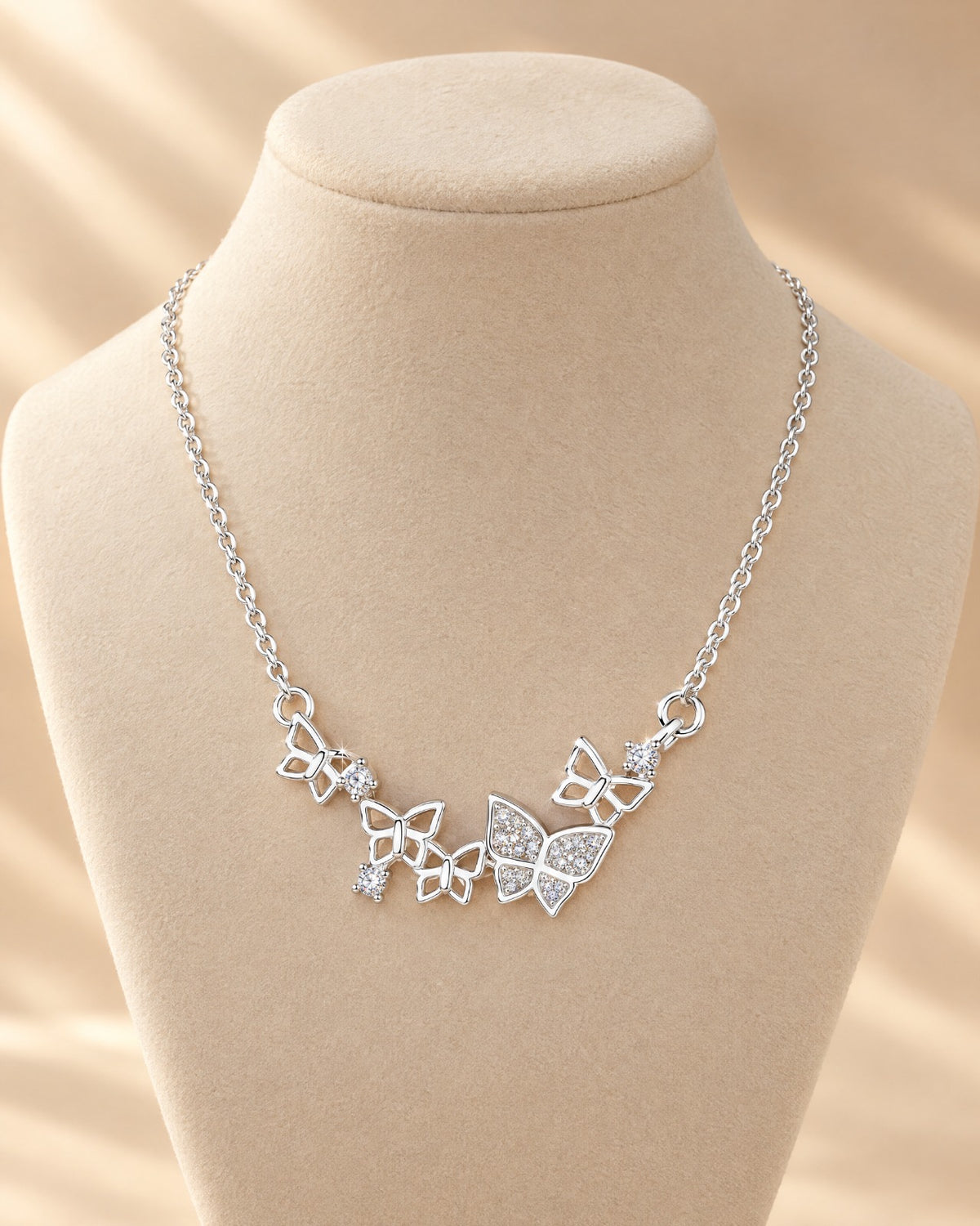 Fluttering Butterfly Necklace worn - Glimvora