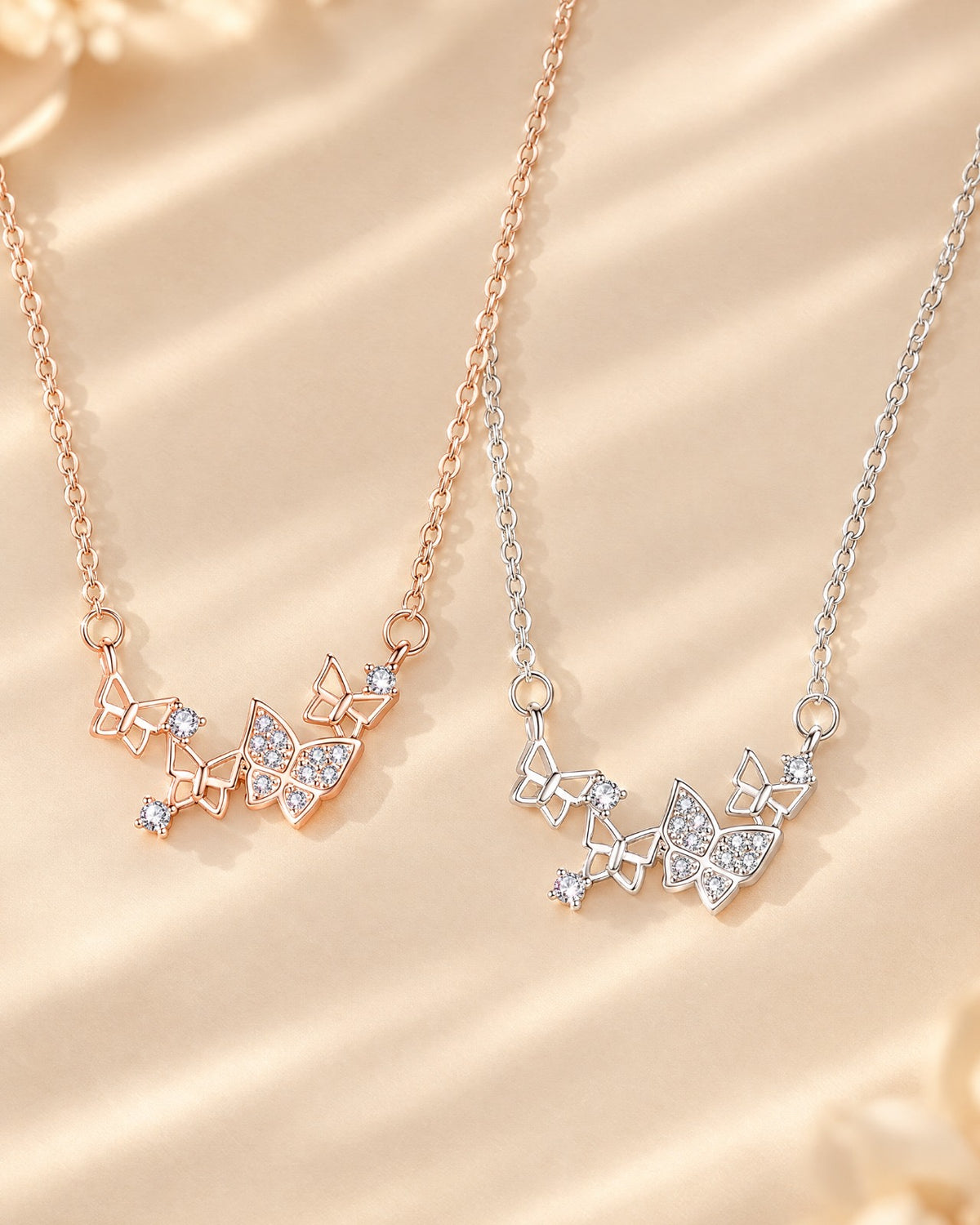 Fluttering Butterfly Necklace in 925 sterling silver - Glimvora