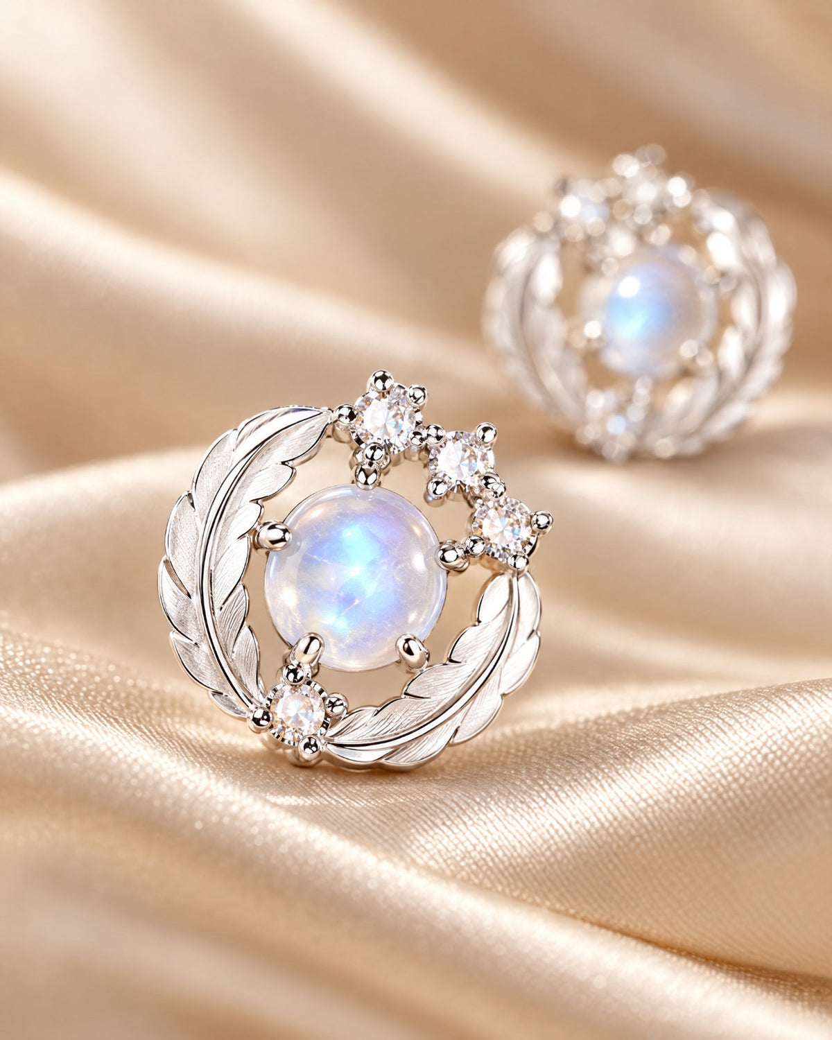 Feather Aurora Stud Earrings worn - Glimvora