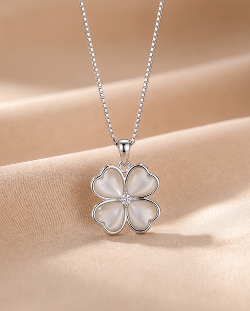 Heart Clover Pendant Necklace